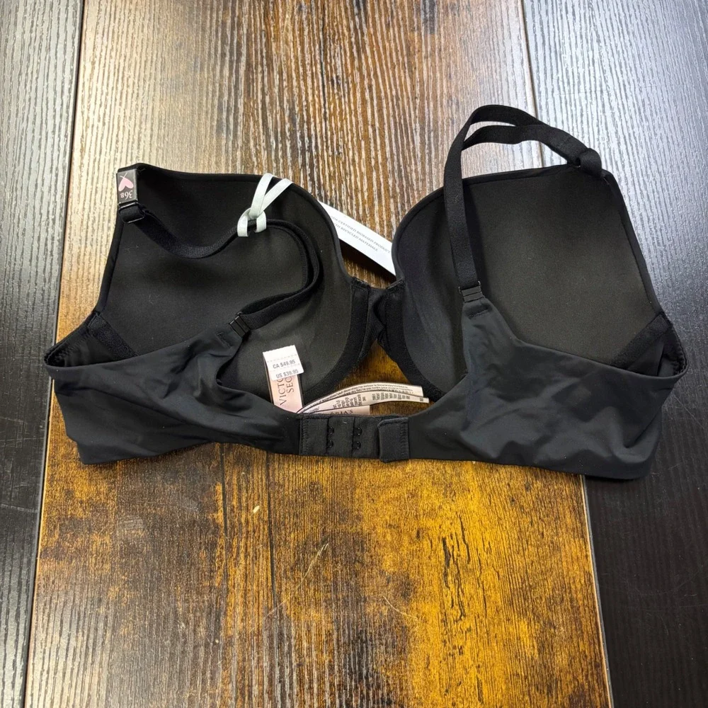 NEW Victorias Secret T-Shirt Collection Push-Up Bra Black‎ 36B Underwire